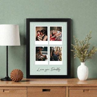Retro Pattern Photo Collage Framed Print
