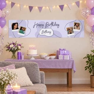 Purple Retro Photo Banner