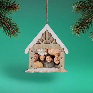 Festive House Photo Bauble