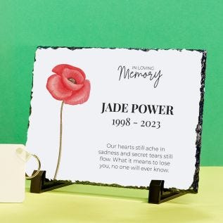 Poppy Memorial Photo Slate