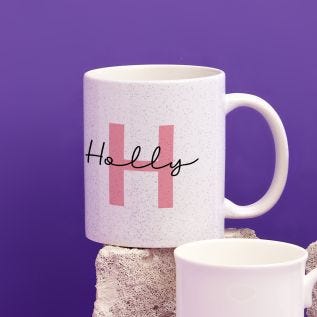 Colour Initial & Name Glitter Mug