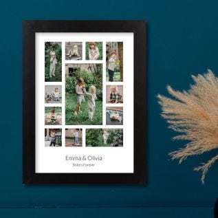 12 Photo Collage Framed Print