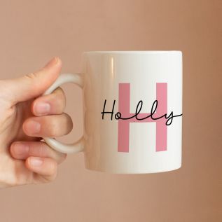 Colour Initial & Name Mug
