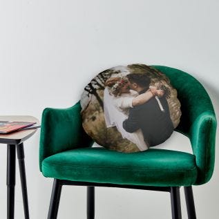 Round Suede Photo Cushion