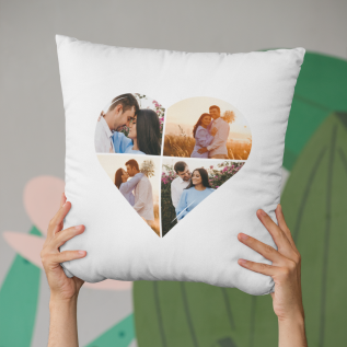 Heart Photo Collage Cushion