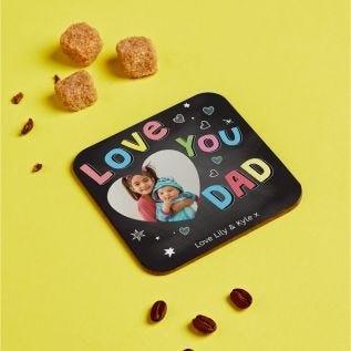 Dad Chalkboard Photo Coaster