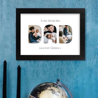 Dad Collage Letters Framed Print