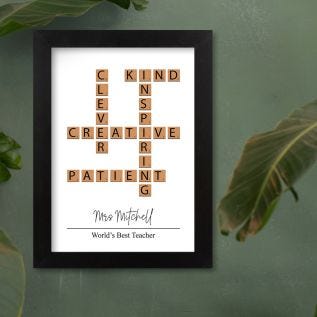 Teacher Letter Tile Framed Print