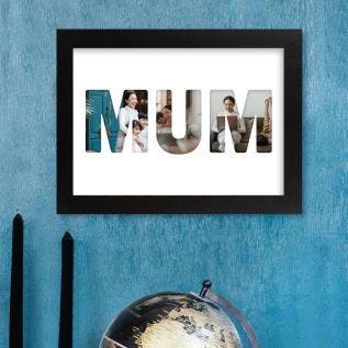 Mum Collage Letters Framed Print