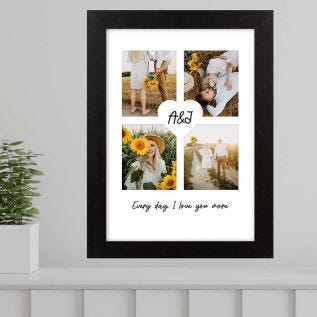 4 Photos & Heart Framed Print