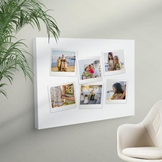 Retro 6 Angled Images Canvas Print