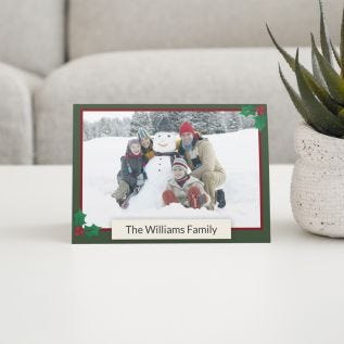 Holly Border Christmas Card