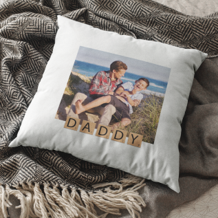 Daddy Letter Tile Photo Cushion