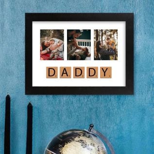 Daddy Letter Tiles Framed Print