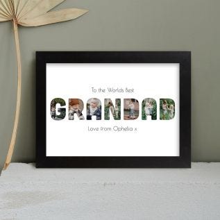 Grandad Collage Letters Framed Print