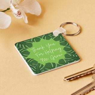 "Helping Me Grow" Teacher Keyring