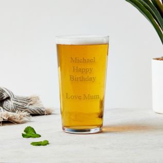 Personalised Pint Glass - Message