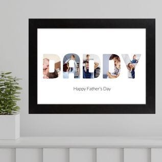 Daddy Collage Letters Framed Print