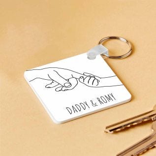 Illustrated Baby Holding Hands Keyring