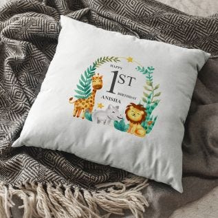Safari 1st Birthday Cushion  