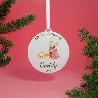 "First Christmas As Daddy" Hanging Decoration