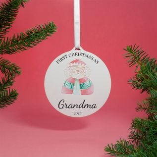 "First Christmas as Grandma" Hanging Decoration