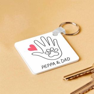 Pet Parent Holding Hands Keyring