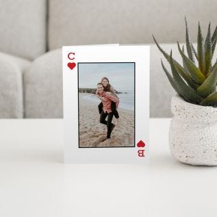 Heart Playing Card Photo Card