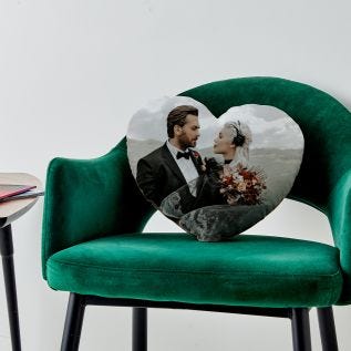Heart Suede Photo Cushion