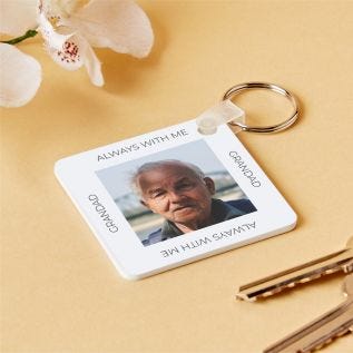 Memorial Photo & Border Text Keyring