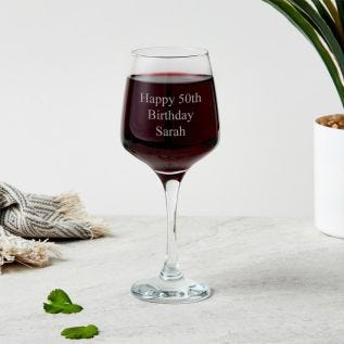 Personalised Wine Glass - Message
