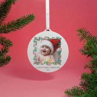 First Christmas Wreath Photo Hanging Decoration