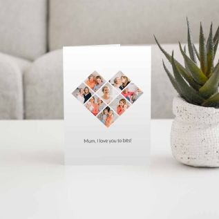 Pixel Heart Photo Collage Card