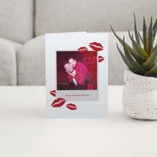 Retro Photo Print & Kisses Card