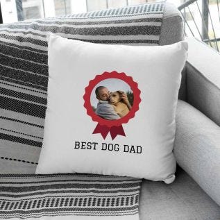 “Best Dad” Rosette Photo Cushion