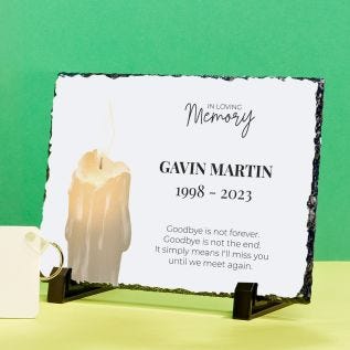Candle Memorial Photo Slate