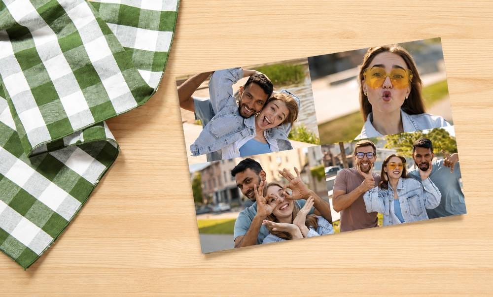 Various collage photo prints designed online with pictures